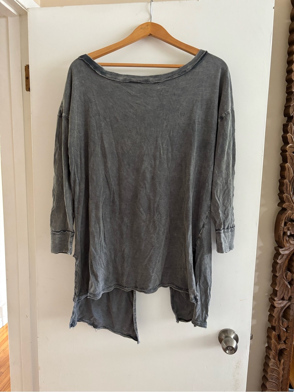 We The Free Washed Gray Relaxed Tunic Top